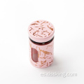Cocina Jarra de especias de plástico Juego de especias de vidrio con estante Café de café rosa Cubo de 150 ml de botella de especias Jar de vidrio